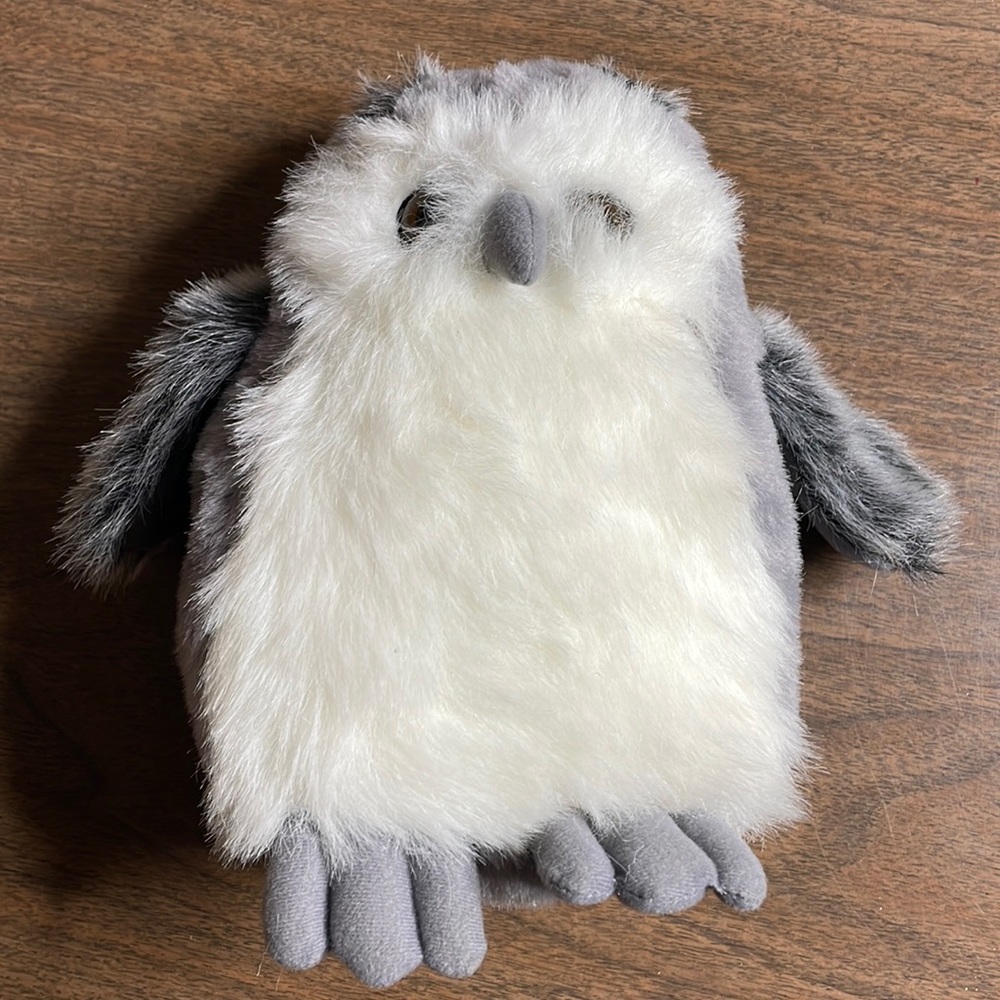 Sugar Loaf Owl Plush, Gray White, 9"